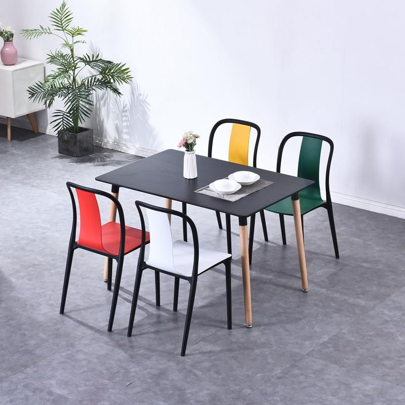 Nordic Modern Simple Style Outdoor Restaurant Furniture Plastic Fashion PP Sets Metal Frame Dining Chair