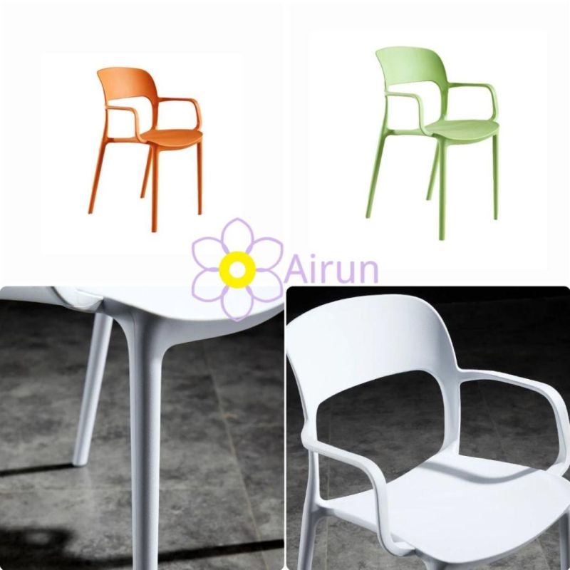 Nordic Modern Design Plastic PP Armchair Stackable Strong Cheap Dining Chair for Restaurant Dining Room