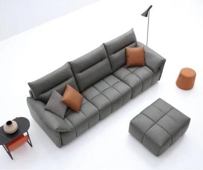 Modern Contemporary Home Furniture Lounge Leisure Fabric Leather Sofa for Living Room