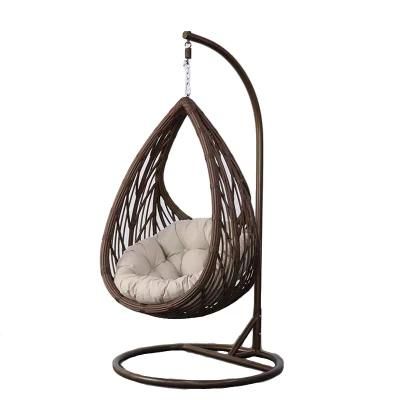 Wholesale Outdoor Metal Plastic Wicker Patio Hammock Outdoor Rattan Garden Egg Hanging Swing Chair