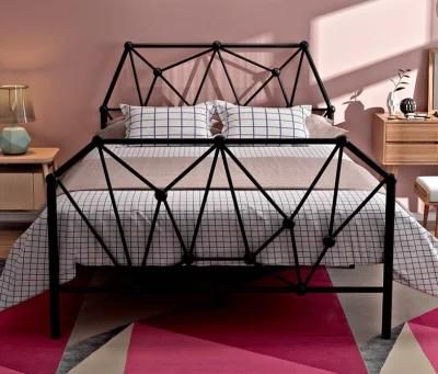 Simple Nordic Style Homestay Master Bedroom Wrought Iron Single Bed Double Bed Adult Child