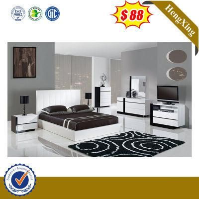 Nordic Modern Minimalist Melamine Queen Size Bed Wooden Bed Home Bedroom Furniture Set