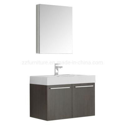 30&quot; Gray Oak Wall Mounted Modern Bathroom Vanity