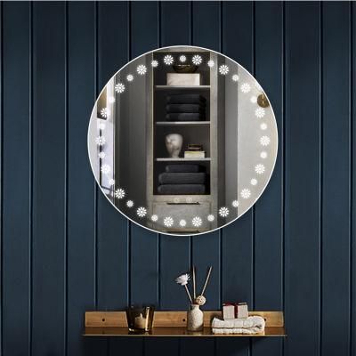 Hotel Illuminated Round Wall Mounted Bathroom Intelligent Touch LED Mirror
