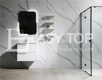 in Stock Italian Economical and Practical Contemporary Grey Wall Hung One Sink Mirror Cabinet Bathroom