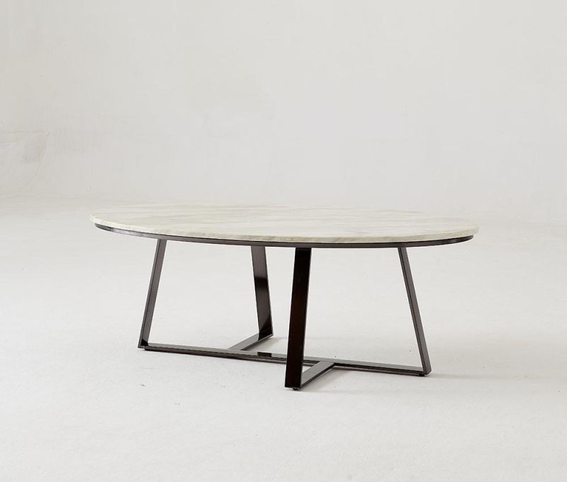 Apartment Furniture Carbon Steel Marble Rock Beam Tea Table