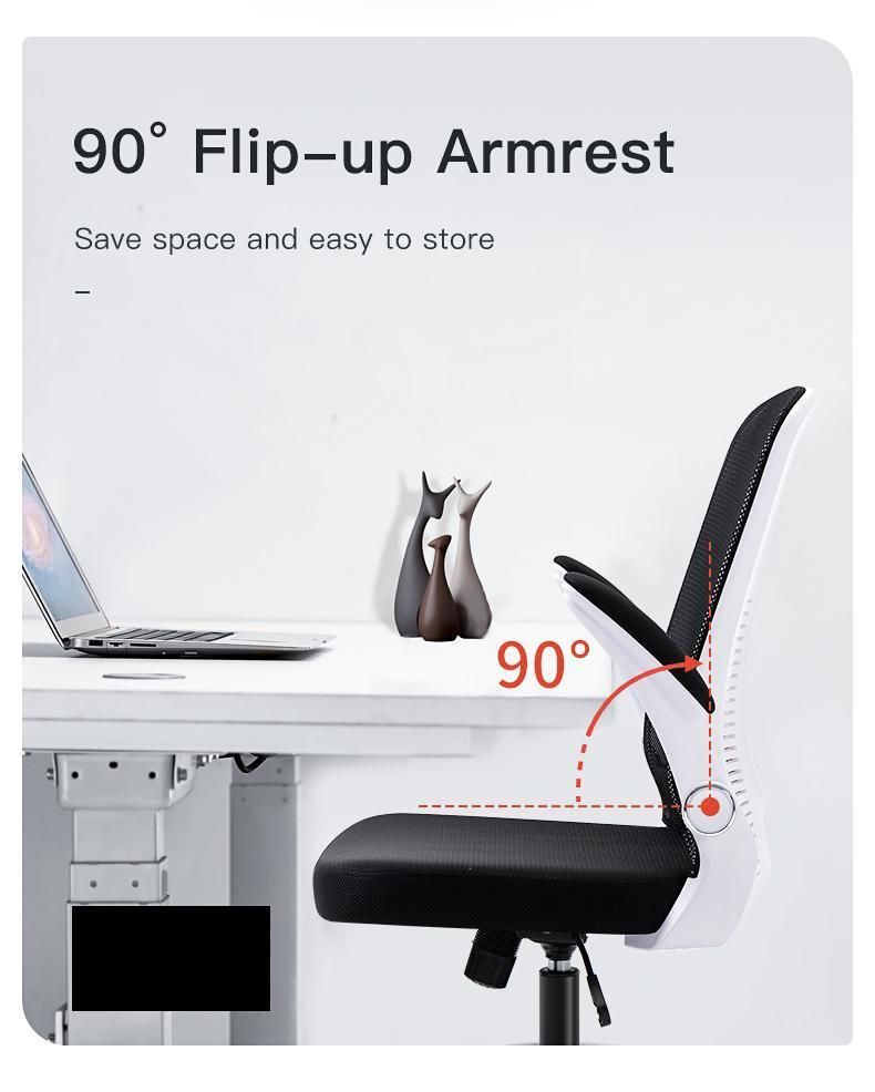 Armrest Rolling Modern MID Back Lumbar Support Commercial Furniture Mesh Staff Task Desk Office Chair for Meeting Room