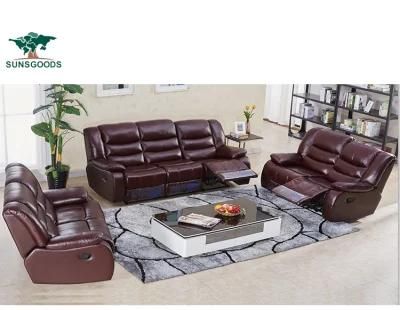 2021 Style Dubai Luxury Genuine Leather Modern Recliner Sectional Living Room Sofa Furniture