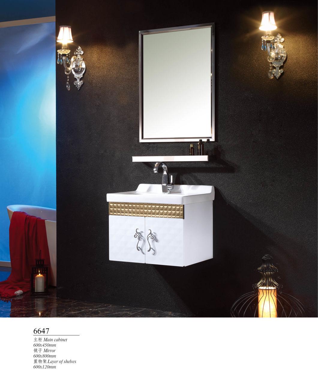 Modern Stainless Steel Metal Wall Hotel Vanity Bathroom Cabinet Furniture