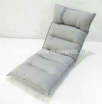 Senior Grey Fabric Backrest Adjustable Lazy-Recliner Floor Chair