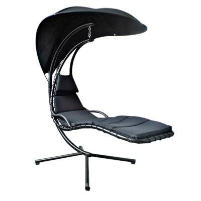 Modern Curved Hanging Swing Chair Steel Hanging Daybed with Pillow