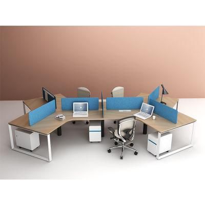 High Quality Modern 6 Person Modular Workstation 120 Degree Office Desk
