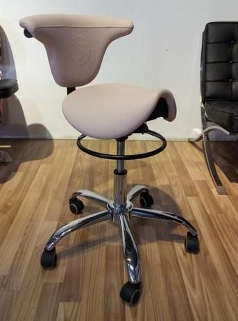 High Bar Stool Adjustable Saddle Seat Chair with Footring