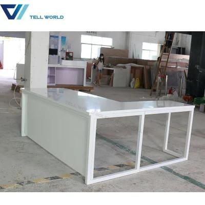 Marble Stone Top Two Sided Office Furniture Computer Manager Office Desk White Simple Office Table