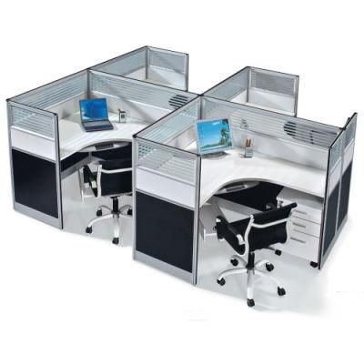 Sample Commercial Office Table Partition with Glass Interval Wall (SZ-WST652)