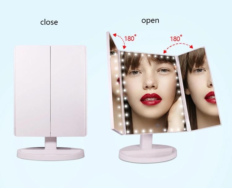 Trifold Luxury Touch Sensor Vanity Makeup Mirror