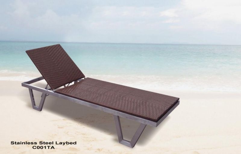 Foshan Factory Outdoor Furniture PE Rattan Sun Lounger High Quality