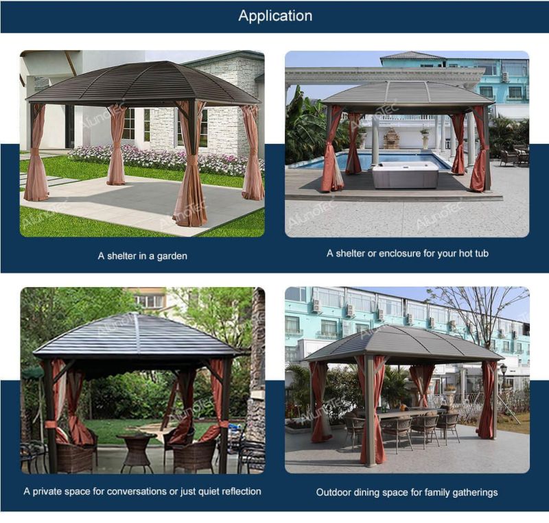 Wholesale Waterproof Freestanding Modern Sunroom Hardtop Pavilion Garden Pergola Canopy Tent Gazebo