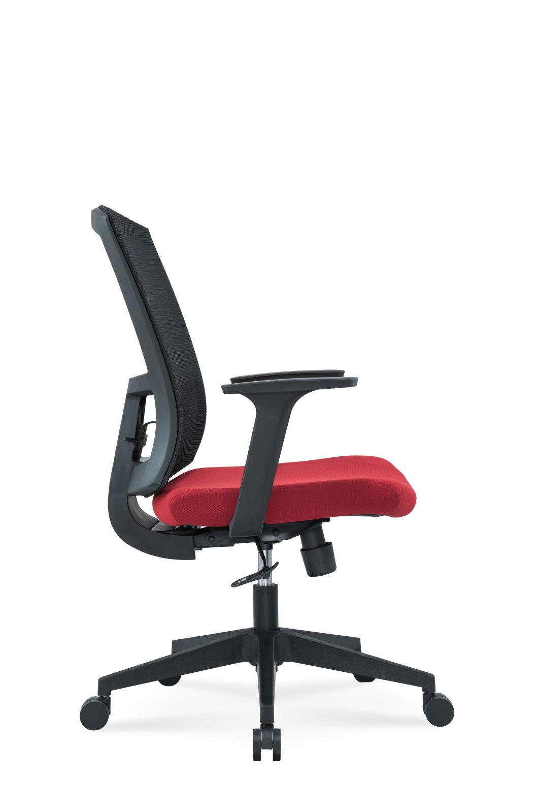 Medium Back Swivel Staff Management Lumbar Support and Headrest Modern Fabric Office Chair