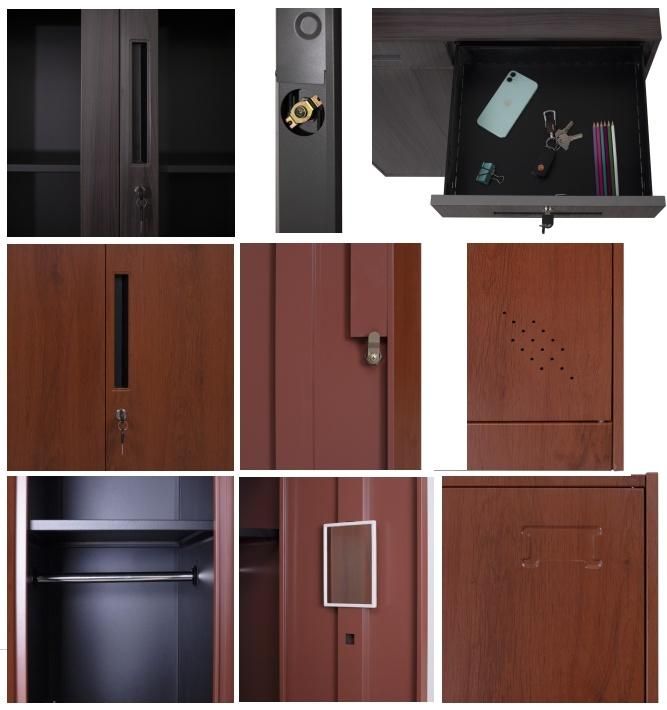 Modern Simple 2 Door Office Storage Furniture Steel Transfer Printing Metal File Cabinet with Lock