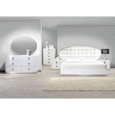 Nova Light Luxury White Oval Upholstered Headboard Bedroom Furniture Collection