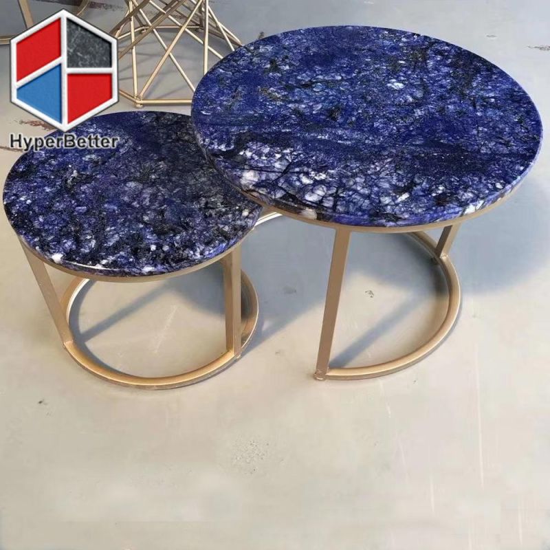 Stainless Steel Frame 2 PCS Set Marble Coffee Tables