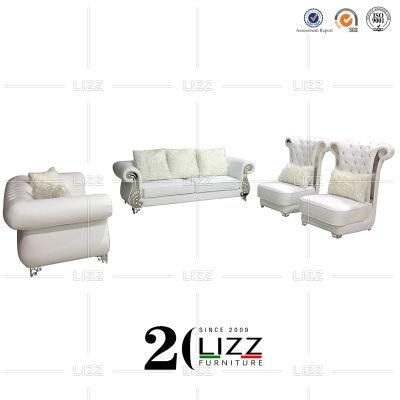 Classical Luxury Chesterfield Living Room Leather Sectional Sofa
