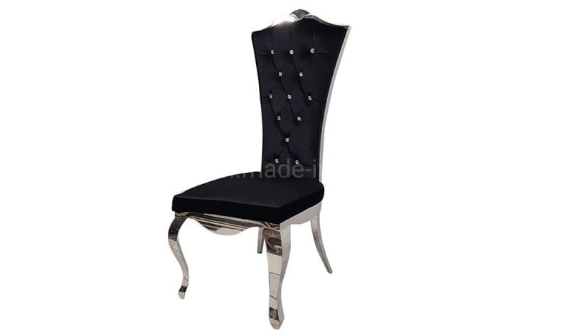 High Quality Factory Wholesale Black Fabric Dining Steel Chair