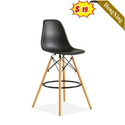 Modern Style Solid Wood High Bar Back Plastic Cafe Living Room Chair