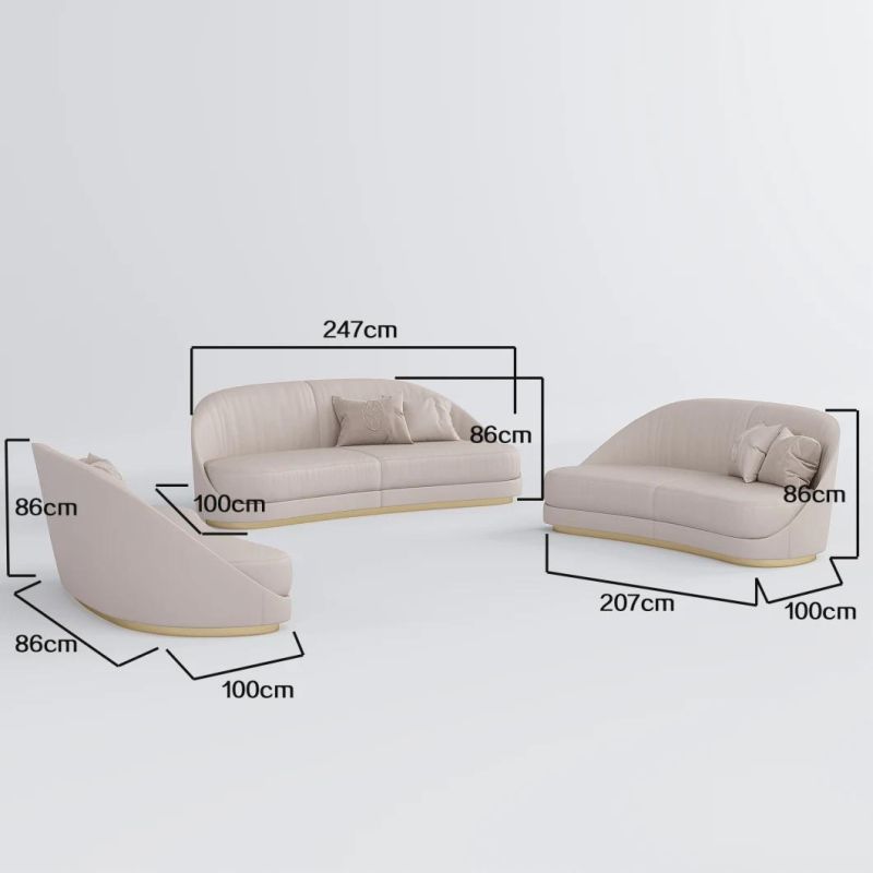 Minimalist Modern Style High Quality Hotel Office Home Furniture Nordic Living Room White Fabric Sofa Set