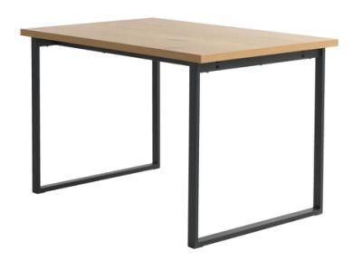 High Quality Modern Simple Wood Top Metal Dining Set Dining Table