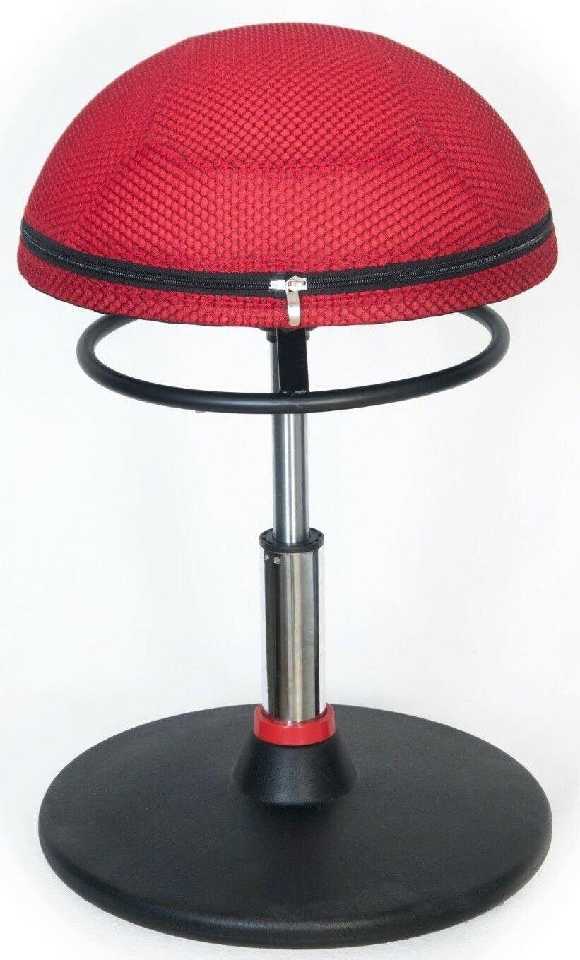 Adjustable Height, Active Sitting Wobble Stool Black Red