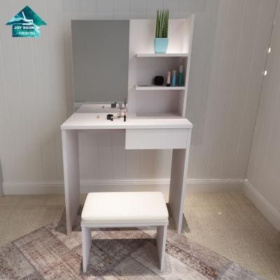 Modern Simple Design Cheap Price White Dressing Table with Mirror