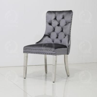Nordic Modern Cover Velvet Stainless Steel Dining Room Chair