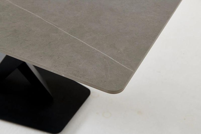 Snow White Office Marble Table with Rock Plate Table