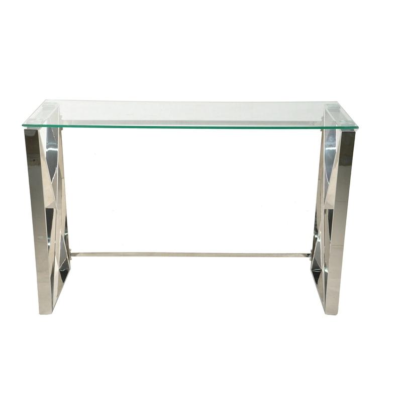 Simple Cheap Price Tempered Glass Table Stainless Steel Coffee Table for Living Room Use