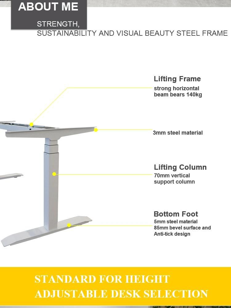 Modern Appearance Electric Lift Ergonomic Computer Sit Standing up Height Adjustable Office Desk with Remote Control