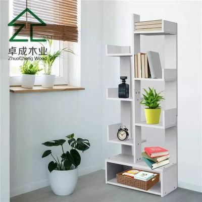 White Color Tree Style 15mm Melamine Plywood Bookshelf