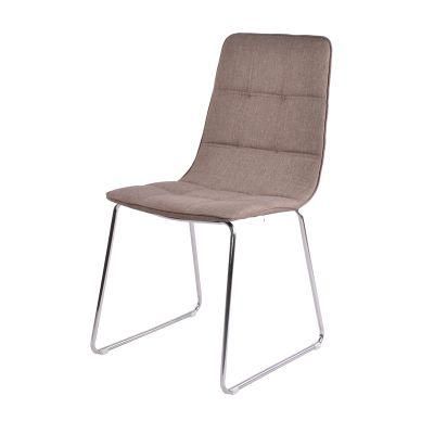 Scandinavian Fabric MID Century Dining Chair with Chrome Leg