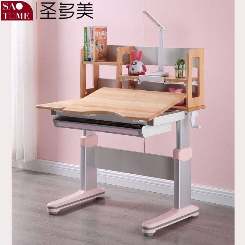 Home School Desk Thailand Imported Rubber Wood Adjustable Height Study Desk