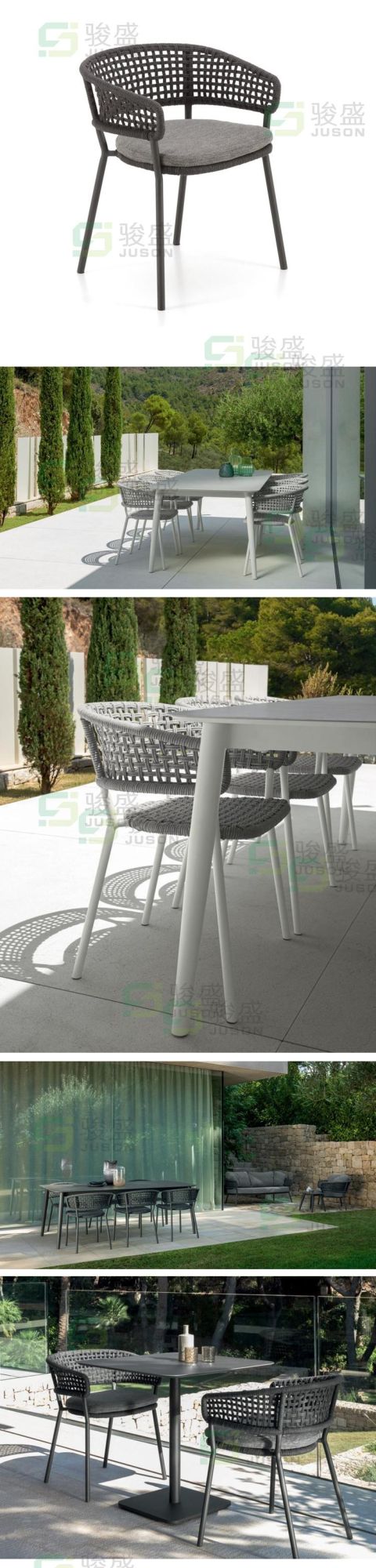 Hot Sale Hotel Furniture Living Room Dining Set Modern Outdoor Rattan Chair Patio Wicker Dining Chair Garden Set Table and Chair