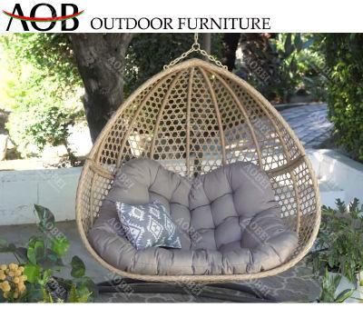 Modern Outdoor Garden Home Beach Seaside Hotel Rattan Wicker Double Hanging Swing Chair Furniture