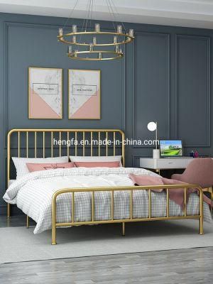 Factory Customized Size Kids Bedroom Furniture Golden Iron Base Bed