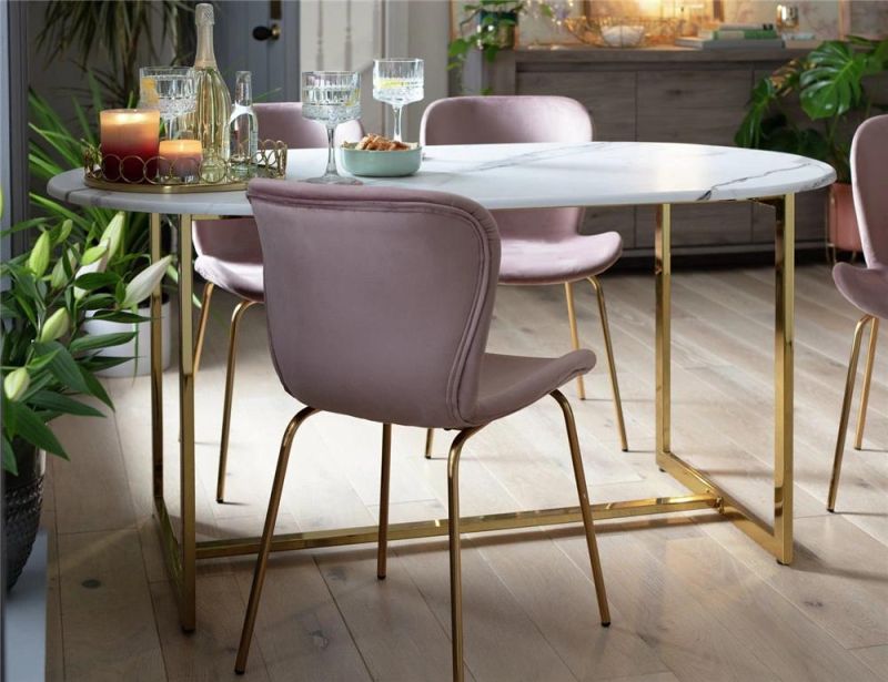 Modern Hot Sale Gold Round Marble Top Dining Table