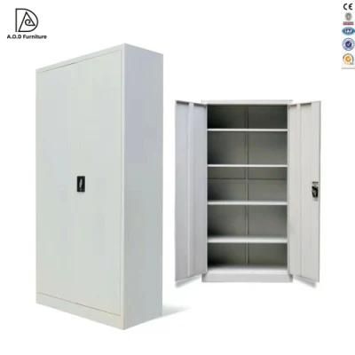 Modern Beige Color Steel Office 2 Swing Door File Storage Cupboard Metal Filing Cabinet