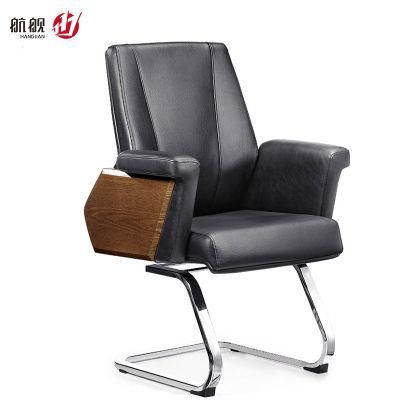 Modern Design Leather Bow Chair for Visitor Office Chair with 180deg Rotatable Base