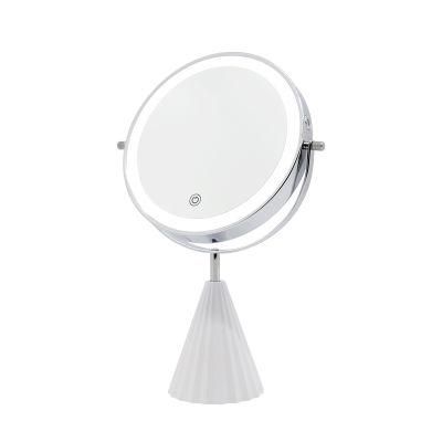 Lighted Personalized Round Table Desktop Cosmetic LED Makeup Mirror