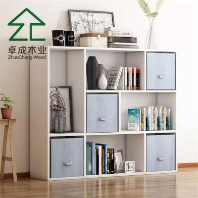 White Color 15mm Particle Board Faced Melamine Bookcase