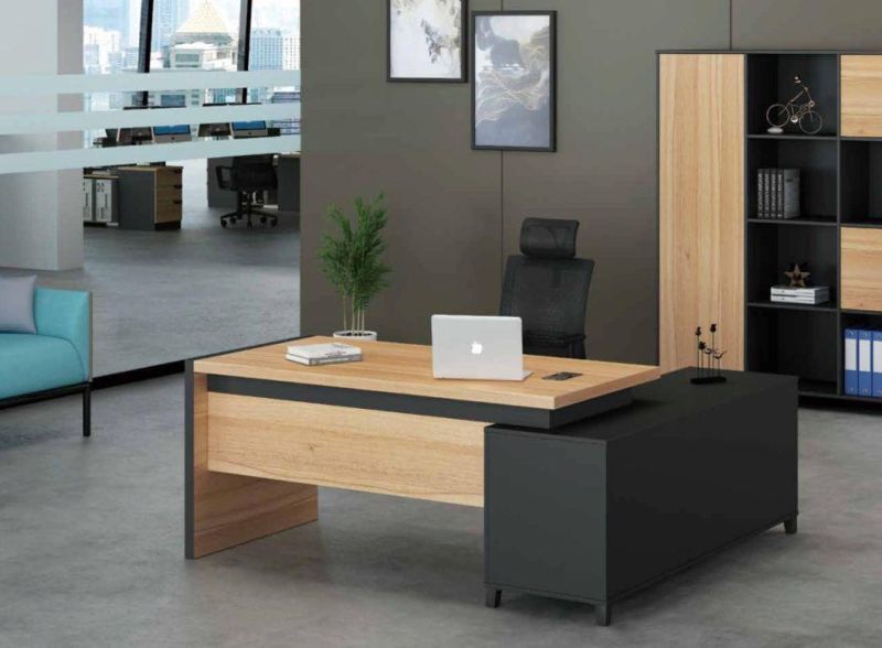 Luxury Yellow Oak Chinese Modern Wooden Executive Office Table