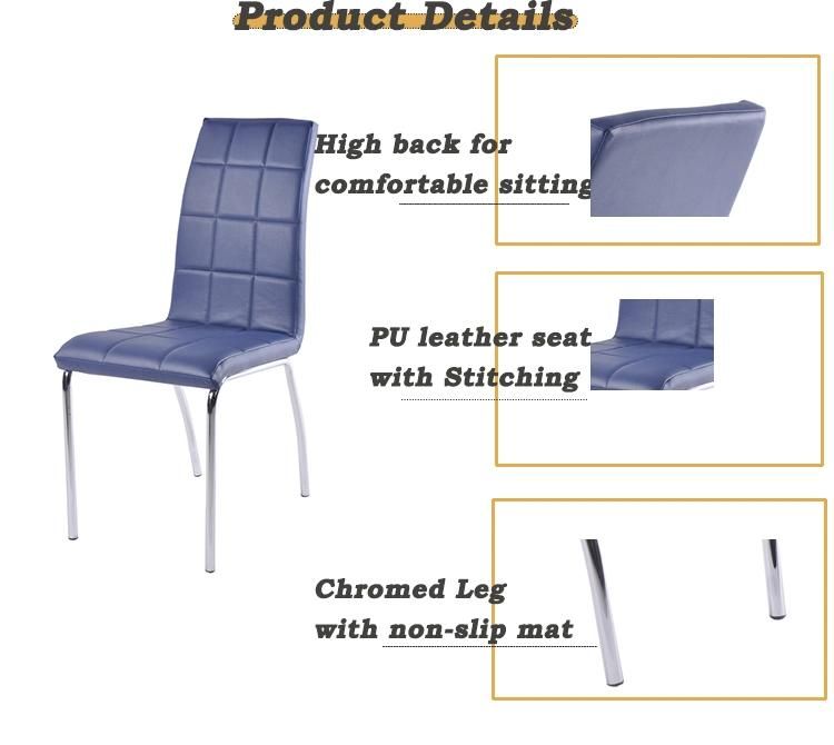 Wholesale Home Office Restaurant Furniture High-Back PU Seat Dining Room Chairs